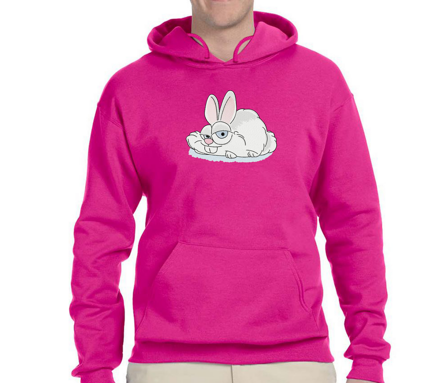 Embroidered Hoodie - "SIDE EYED RABBIT"