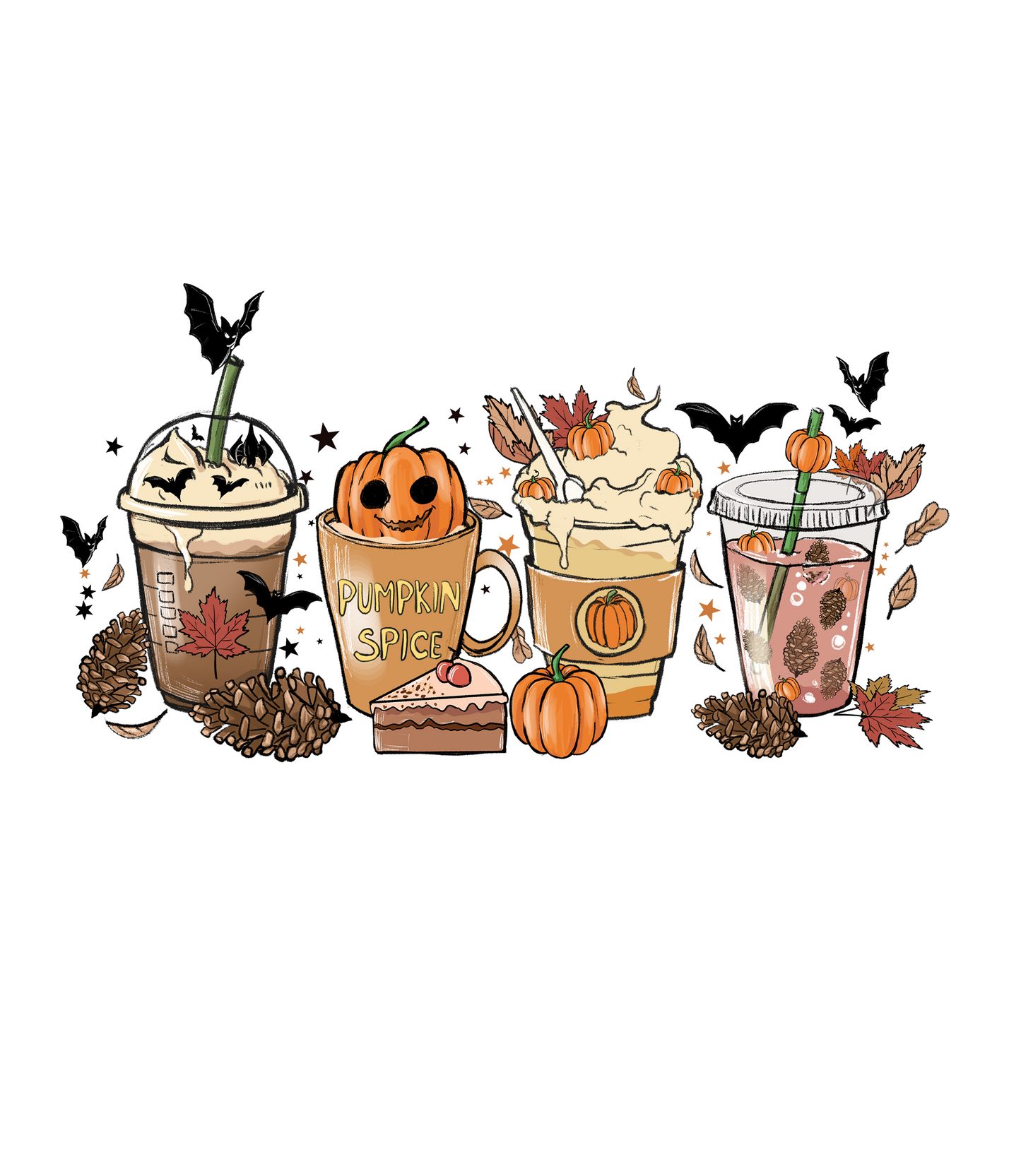 T-Shirt - "HALLOWEEN SET OF DRINKS" DTF Print