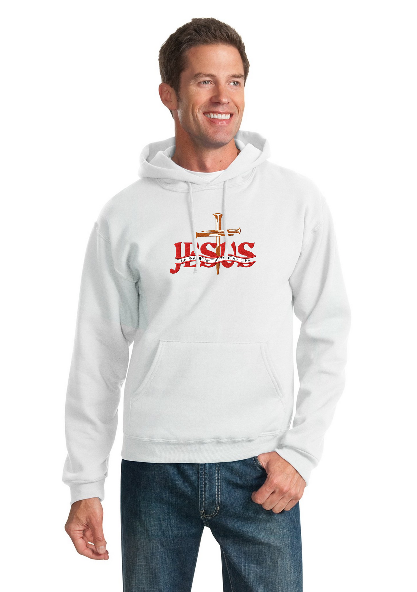 Embroidered Hoodie - "JESUS THE WAY TRUTH & LIFE"