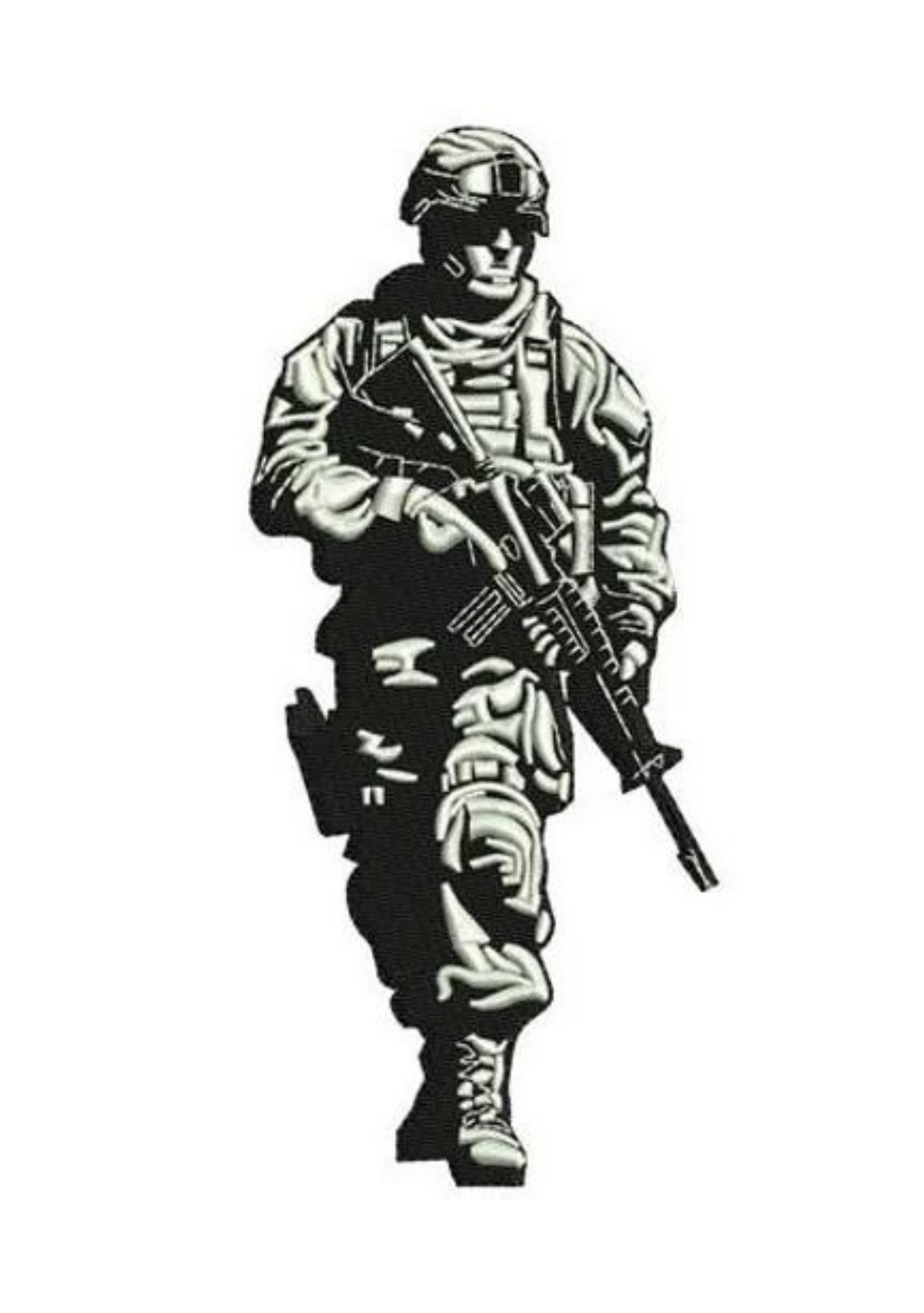 Embroidered Hoodie - "MILITARY SOLDIER"