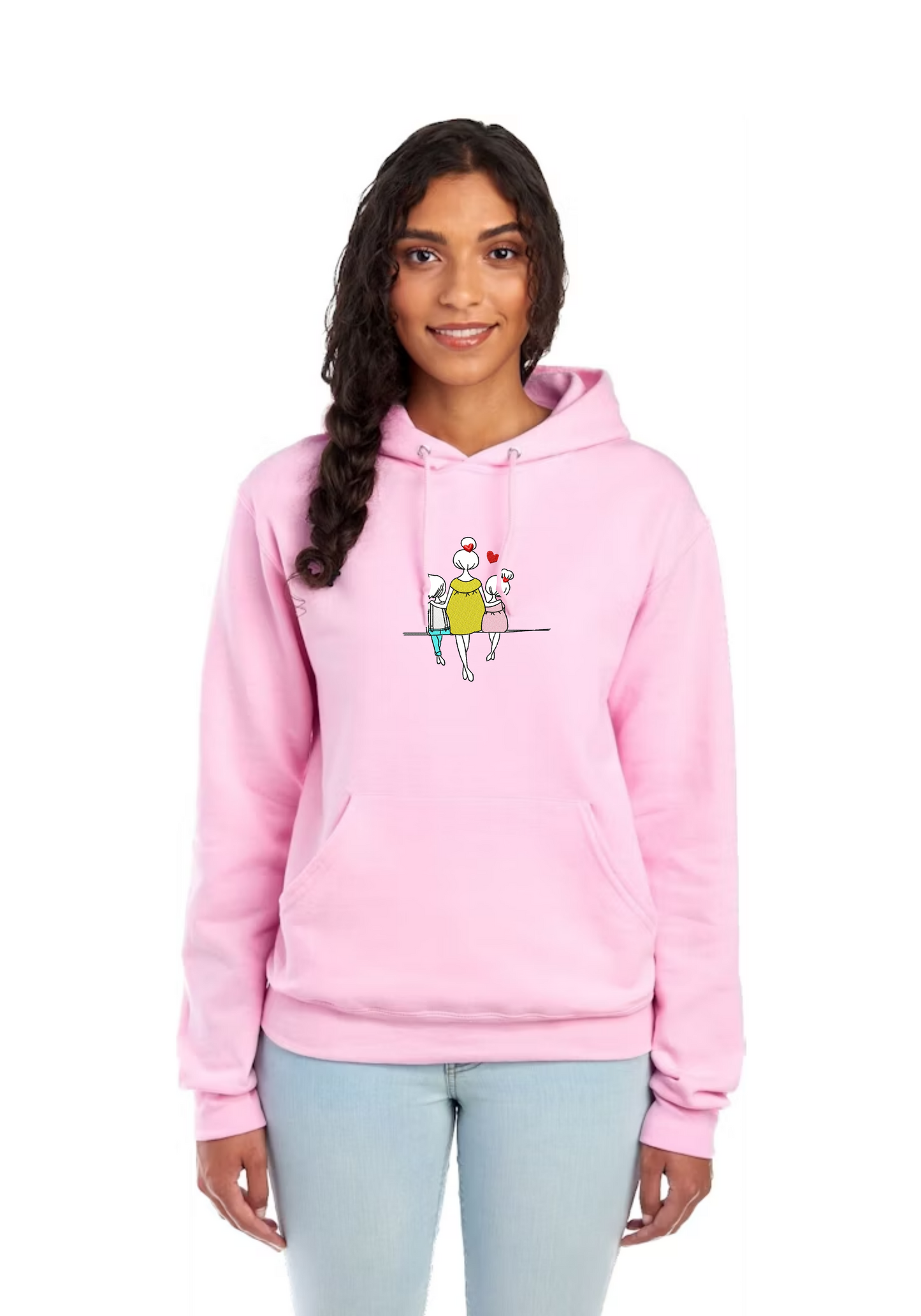 Embroidered Hoodie - "MOM SON DAUGHTER"