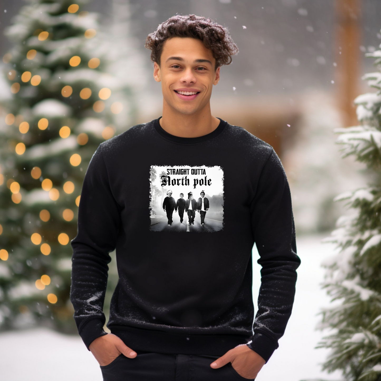 Sweatshirt - "STRAIGHT OUTTA NORTH POLE" DTF Print
