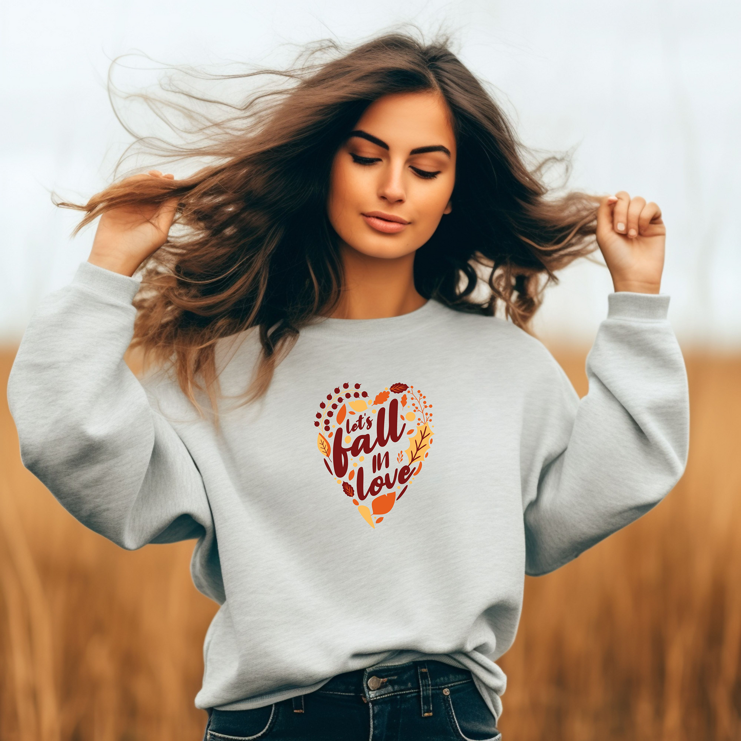 Sweatshirt - "FALL IN LOVE" DTF Print